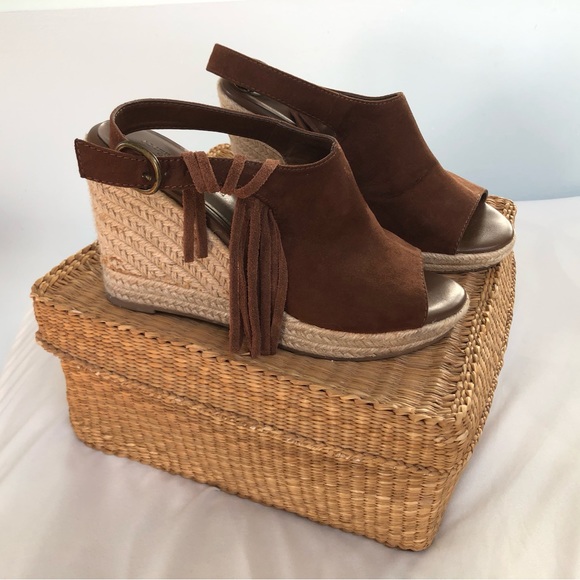 Suede and jute wedge heels size 8 - Picture 3 of 10
